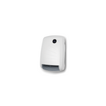 A white wall-mounted electric fan heater displays a digital temperature setting of 23 degrees.