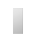 A sleek white rectangular wall panel with thin silver metallic trim stands out against a plain white background.