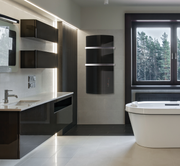 DEVA Radiateur Sèche-Serviettes Soufflant Avec Façade En Verre Et Soufflerie